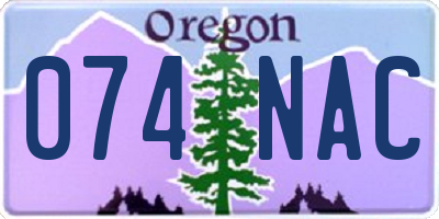 OR license plate 074NAC