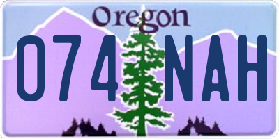 OR license plate 074NAH