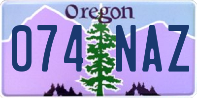 OR license plate 074NAZ