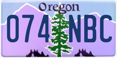 OR license plate 074NBC