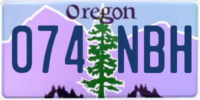 OR license plate 074NBH