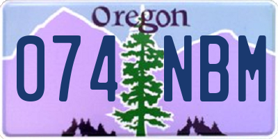 OR license plate 074NBM