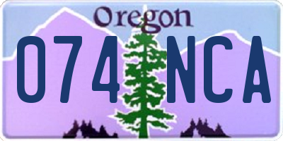 OR license plate 074NCA