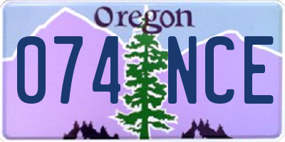 OR license plate 074NCE