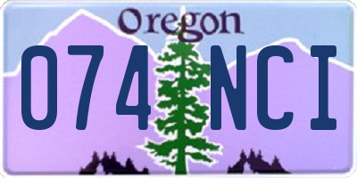 OR license plate 074NCI