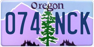 OR license plate 074NCK