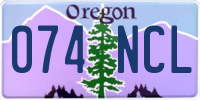 OR license plate 074NCL