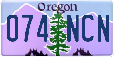 OR license plate 074NCN