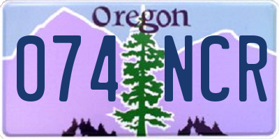 OR license plate 074NCR