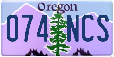 OR license plate 074NCS