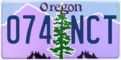 OR license plate 074NCT