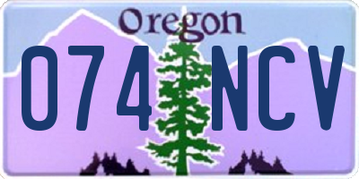 OR license plate 074NCV