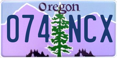 OR license plate 074NCX
