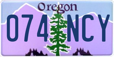OR license plate 074NCY