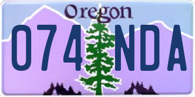 OR license plate 074NDA