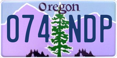OR license plate 074NDP