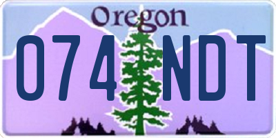 OR license plate 074NDT
