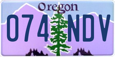 OR license plate 074NDV