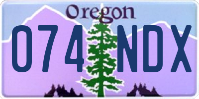 OR license plate 074NDX