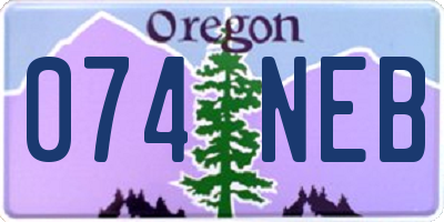 OR license plate 074NEB