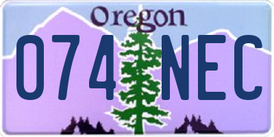 OR license plate 074NEC