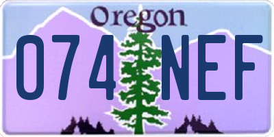 OR license plate 074NEF
