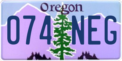 OR license plate 074NEG