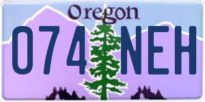 OR license plate 074NEH