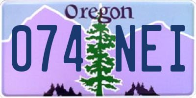 OR license plate 074NEI