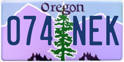OR license plate 074NEK