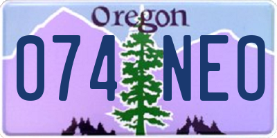 OR license plate 074NEO