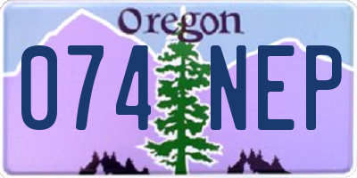 OR license plate 074NEP