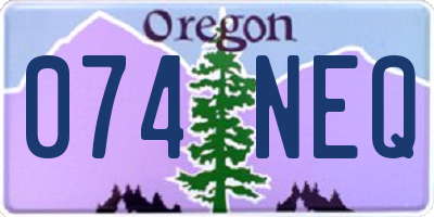 OR license plate 074NEQ
