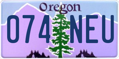 OR license plate 074NEU