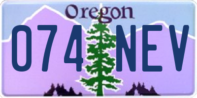 OR license plate 074NEV