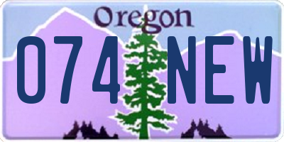 OR license plate 074NEW