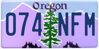 OR license plate 074NFM