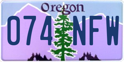 OR license plate 074NFW