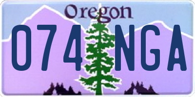 OR license plate 074NGA