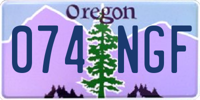 OR license plate 074NGF