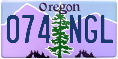 OR license plate 074NGL