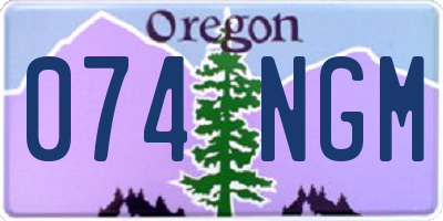 OR license plate 074NGM