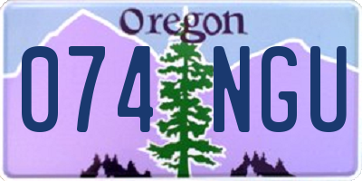 OR license plate 074NGU