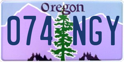 OR license plate 074NGY