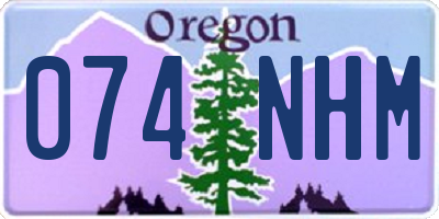 OR license plate 074NHM