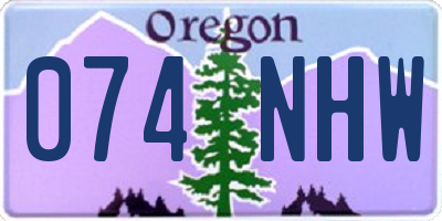 OR license plate 074NHW