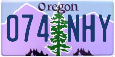 OR license plate 074NHY