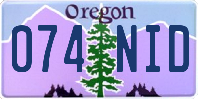 OR license plate 074NID