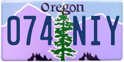 OR license plate 074NIY