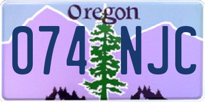OR license plate 074NJC